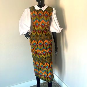Ankara collared midi dress size medium US 6